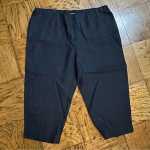 J JILL | NWT NEW! J Jill Cropped Linen Pants Deep Navy Blue Petite Large